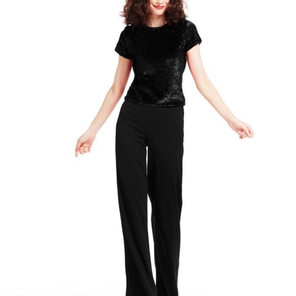 Emily Shalant Royal Sequin Top in Black Size Small NWT - Picture 2 of 2